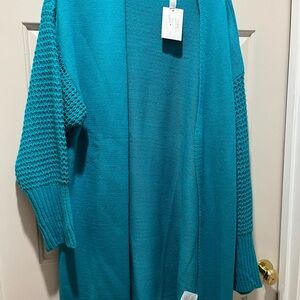 Honeyme Teal Cardigan Sweater